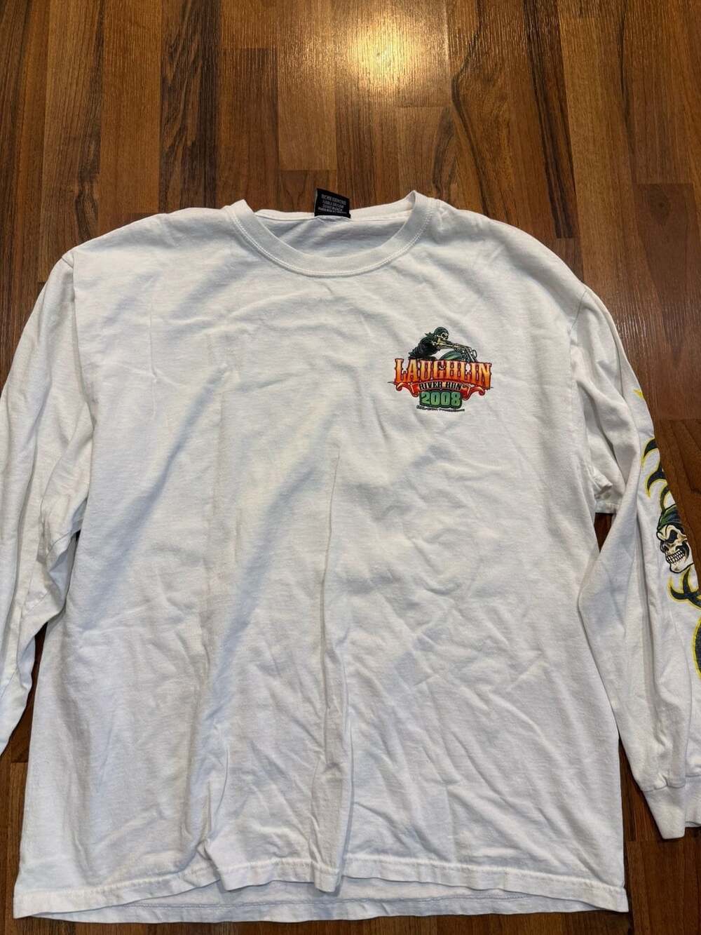 Laughlin River Run 2008 Long Sleeve T-Shirt XL White Cotton